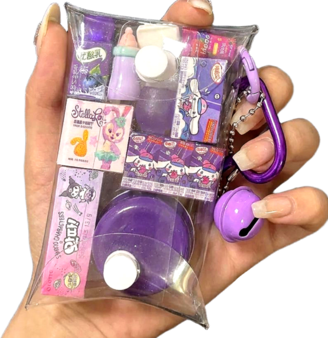 마요네스 일본 가챠 키링 세트, 라이트 퍼플, 1개