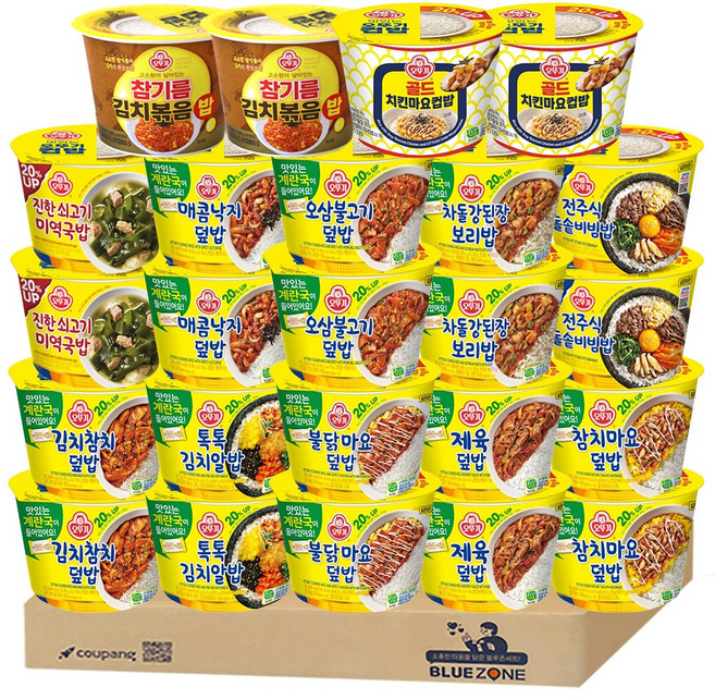 오뚜기 컵밥 20% UP 계란국포함 24입 (김치참치+톡톡+참치마요+불닭마요+전주돌솥+매콤낙지+제육+오삼+쇠고기미역국+참기름김치볶음밥+차돌+치킨마요) x2, 1개