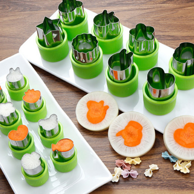 베이킹 쿠키틀 야채모양틀 쿠키커터 도시락만들기, 야채모양틀12P, 1개