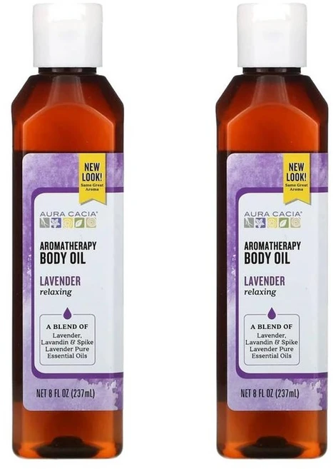 Aura Cacia 아로마테라피 라벤더 바디 오일 237ml x2병 - 쿠팡