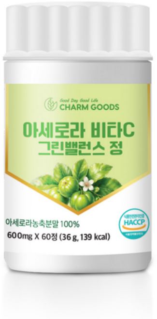 아세로라 비타민C 그린 밸런스 그린아세로라 농축 분말, 1개, 60정