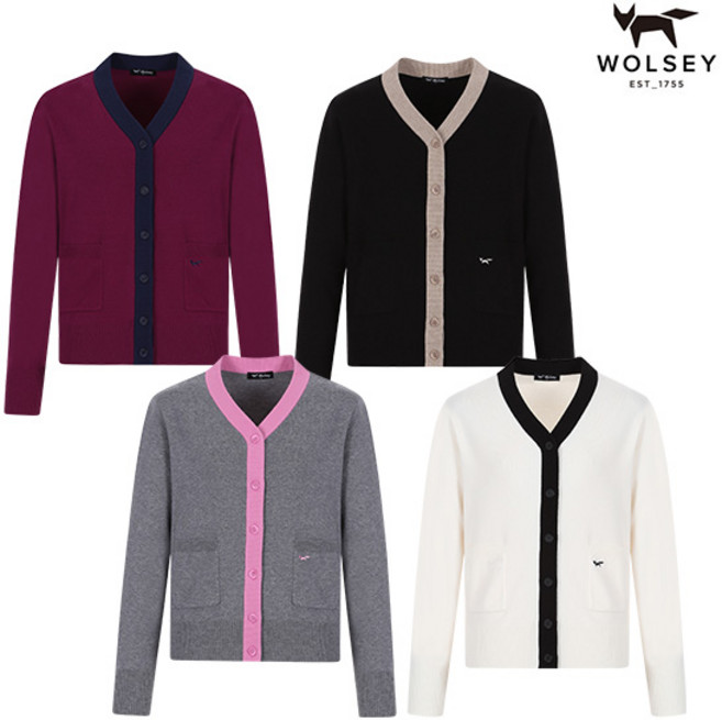 [울시] 여성 카라가디건 골프웨어 골프가디건 골프니트 골프스웨터