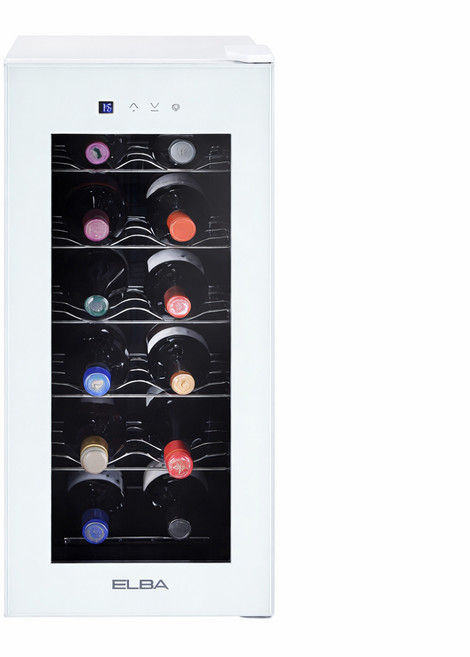 엘바 와인셀러 12병 보관 40L 가정용 와인셀러 EW40W12 화이트, 12병 40L EW40W12