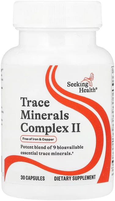 Seeking Health 미량 미네랄 컴플렉스 II 철분 앤드 구리 무함유 베지캡슐 30정, 시킹 헬스 Seeking Health, 미량 미네랄 복 - 쿠팡