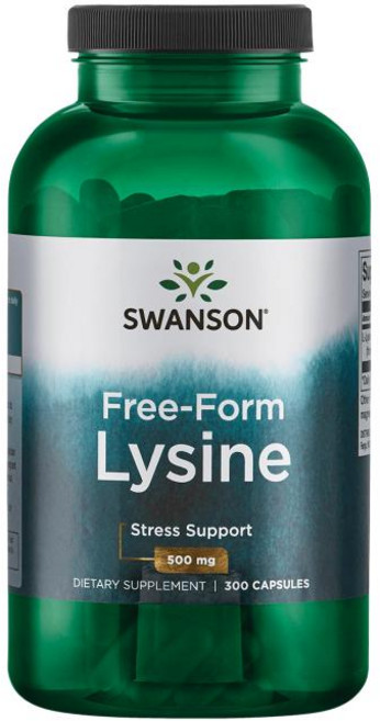 Swanson 斯旺森 游離型左旋離胺酸膠囊 500mg, 300顆, 1罐