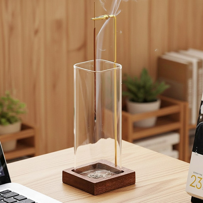 앙플러스 감성 인센스 스틱 홀더 받침대 향꽂이, 사각 우드, 사각 우드