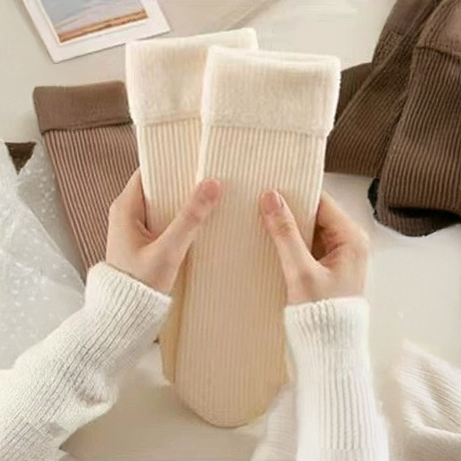 두꺼운 무압박 기모양말 겨울 중목 양말 5켤레 세트