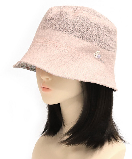 캡조아 중년 여성 꽃무늬 안감 시원한 메쉬 소재 봄 여름 데일리 벙거지 버킷햇 모자 국내제작 선물 추천