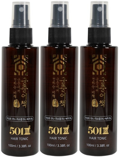 궁중어책 어성초 헤어토닉 100ml 탈모완화 두피모발영양 쿨링 녹차 자소엽, 3개