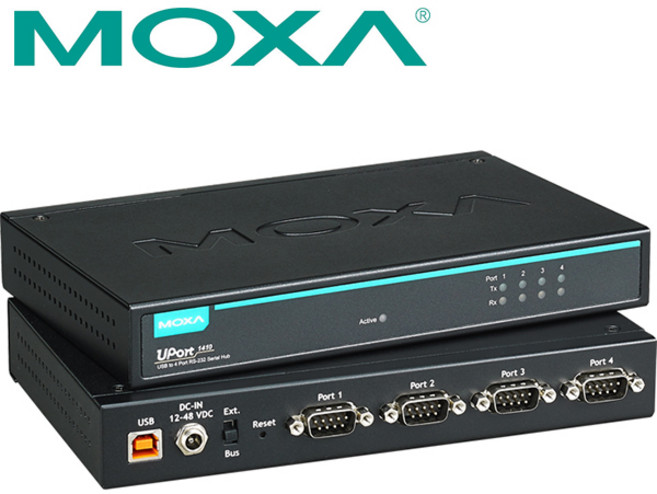 MOXA UPort1410 USB2.0 to 4포트 RS232 시리얼 컨버터, UPort 1410, 1개