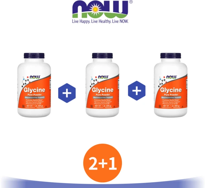 2+1 나우푸드 글리신 파우더 454g 글라이신 아미노산 Glycine 분말 가루, 3개 - 쿠팡