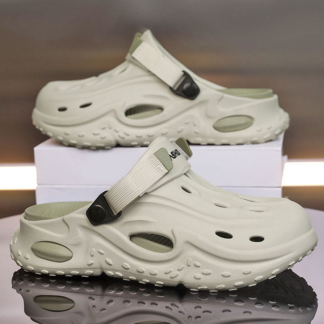 Modern Fashion 남자 트렌디 쿠션감 펀칭 샌들 다용도 발편한 슬리퍼 W80