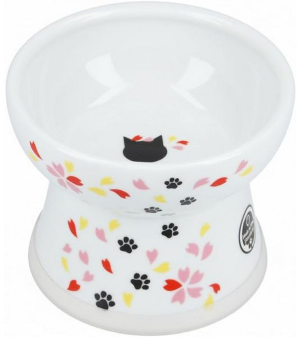 네코이치 엑스트라 와이드 레이즈 고양이 사료 그릇 고가 목 및 수염 피로 예방 식기세척기 전자레인지 안전 일본 내 판매 1위! (고양이 와이드), Sakura, 1개