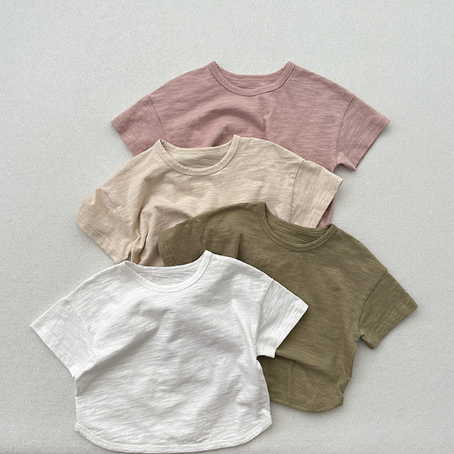 네츄럴슬라브티 아동 여름 반팔티셔츠 베이직티 데일리룩