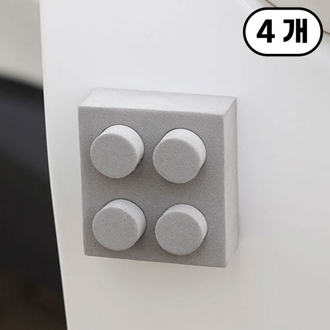 가치 차량용 문콕방지 도어가드 스펀지 레고, 4개, 그레이