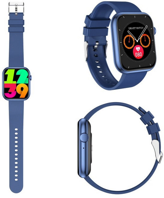 智慧型手錶 通話運動手錶 超長待機 訊息提醒 藍芽連接 適用於蘋果/安卓, 藍色