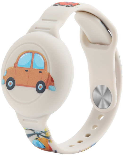 애플에어태그 실리콘 케이스 분실방지 시계줄 타입, 베이지카