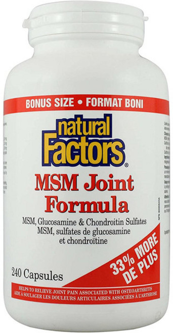 내추럴팩터스 글루코사민&MSM 240정 (Natural Factors MSM & Glucosamine Sulfate), 1개