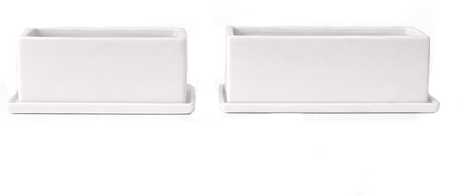 모던레시피 유광 직사각 화분 받침 세트 / 거실 실내 인테리어, 1개, 화이트