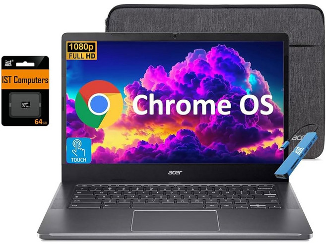 Acer 크롬북 플러스 514 터치스크린 노트북(14인치 FHD 인텔 8코어 i3-N305 8GB RAM 512GB SSD 2TB 클라우드 스토리지) 비즈니스 기업