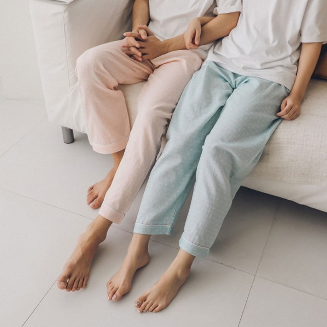 글램공감 노바 십자스티치 이중요루면 남여공용 커플잠옷 파자마바지