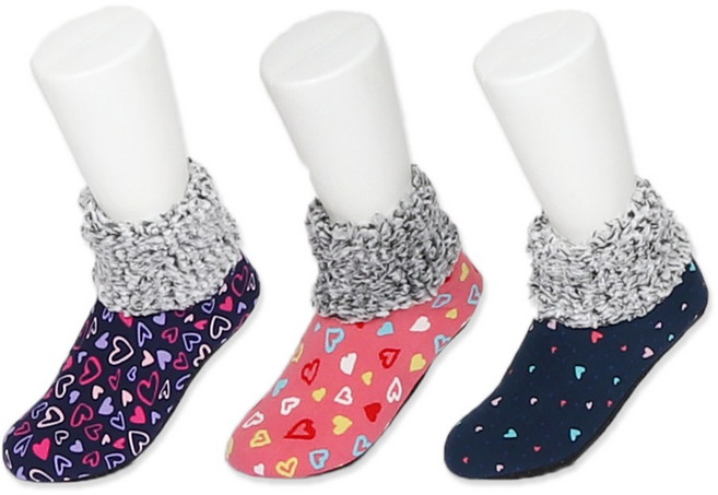 여성 불타는 요술버선 하트패턴 보카시카바 3켤레 겨울 방한 수면