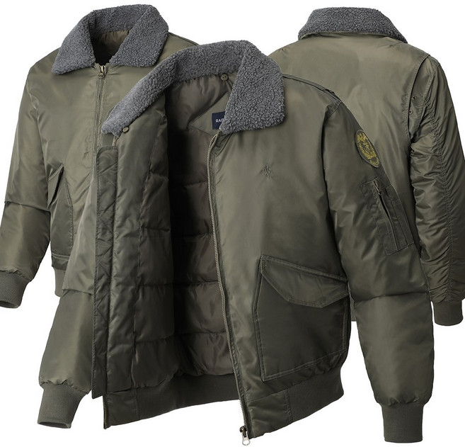 샤인힐즈 라파클럽 남성 MA1 덕다운 오리털 미군 항공잠바 점퍼 패딩 방한복 작업복 빅사이즈