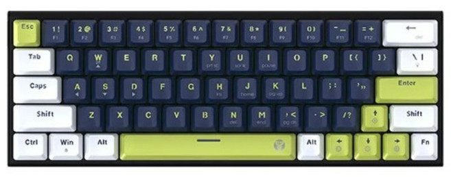 FANTECH 森系列 ATOM63 60% 可換軸 RGB機械式鍵盤 MK874, 森藍,青軸, 1個
