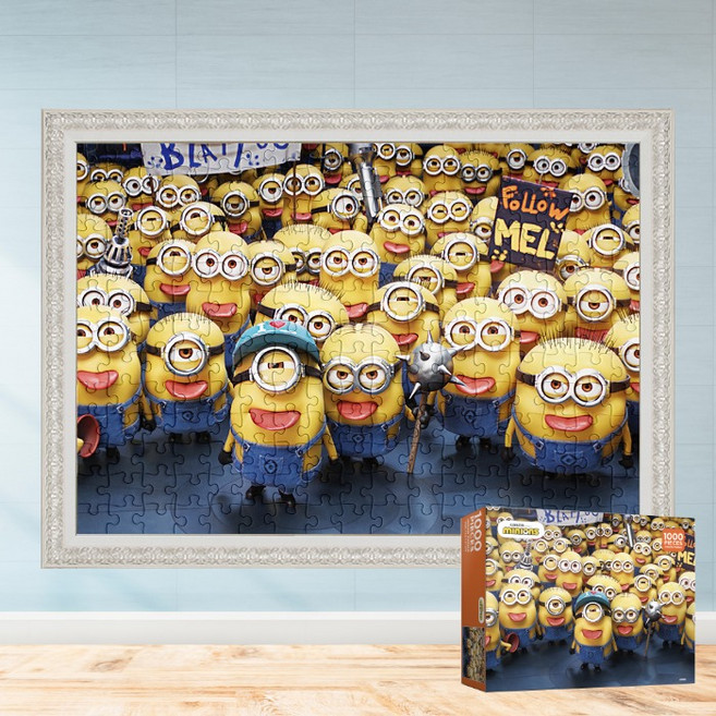 모두의취미 메롱 미니언즈 1000피스 직소퍼즐, 1개, 액자세트(매트화이트)
