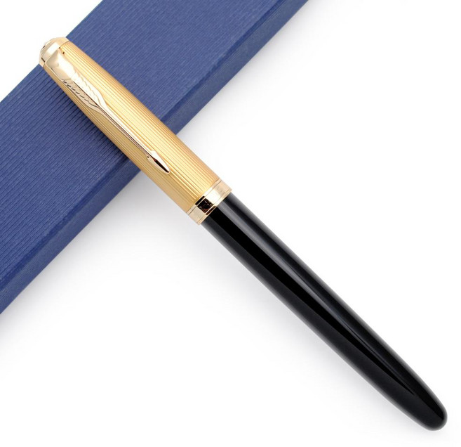 Jinhao 85 금속 목재 만년필 모자 EF 펜촉 0.38mm 잉크 변환기 포함 학교 비즈니스 사무실 선물 쓰기, 02 Black