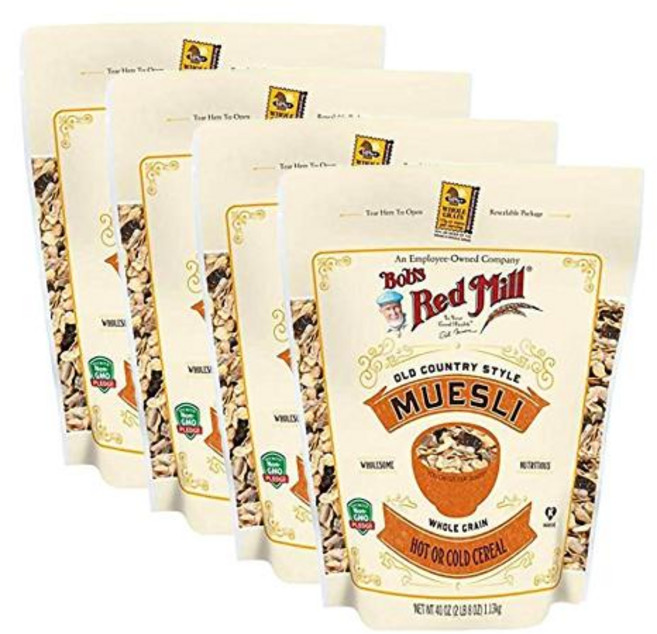 밥스 레드밀 올드 컨트리 스타일 무슬리 1.13kg x 4팩 (지퍼백 NON-GMO) Muesli Old Country Style, 4팩 1.13kg