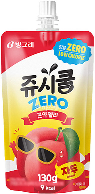 빙그레 쥬시쿨 제로 곤약젤리 자두, 20개, 130g