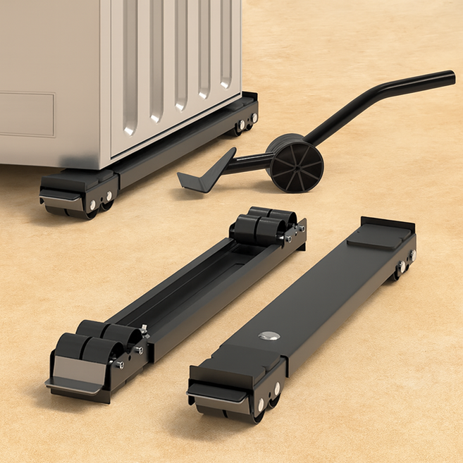 무거운 물건 짐 옮기는 이동기 가구 이동 바퀴 냉장고 세탁기 이동 롤러 지렛대 포함 세트 운반 키트 wd_457054-1571*, 1개