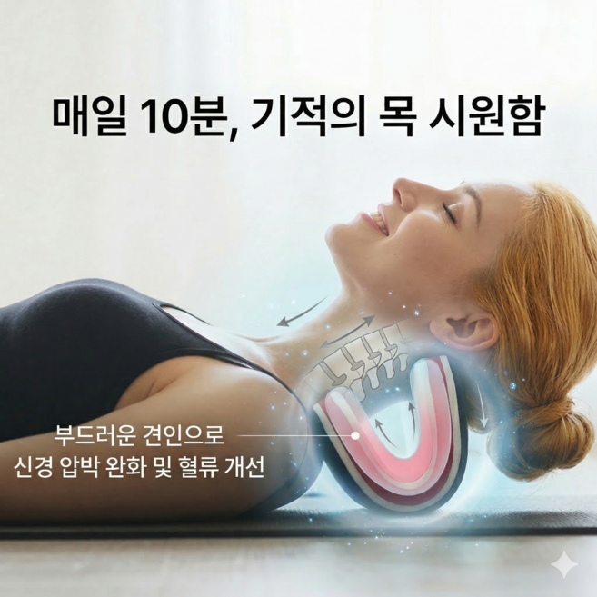 쪼꼬 스트레쳐 하루 10분 컴포트넥 경추 스트레쳐 목마사지 스트레칭 두통완화 닥터 스트레쳐, 블랙, 1개