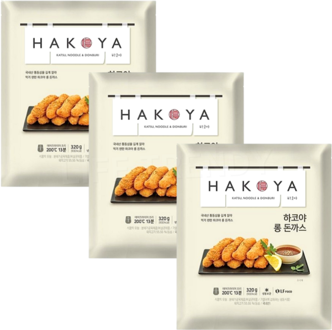 하코야 롱 돈까스 수량 냉동, 3개, 320g