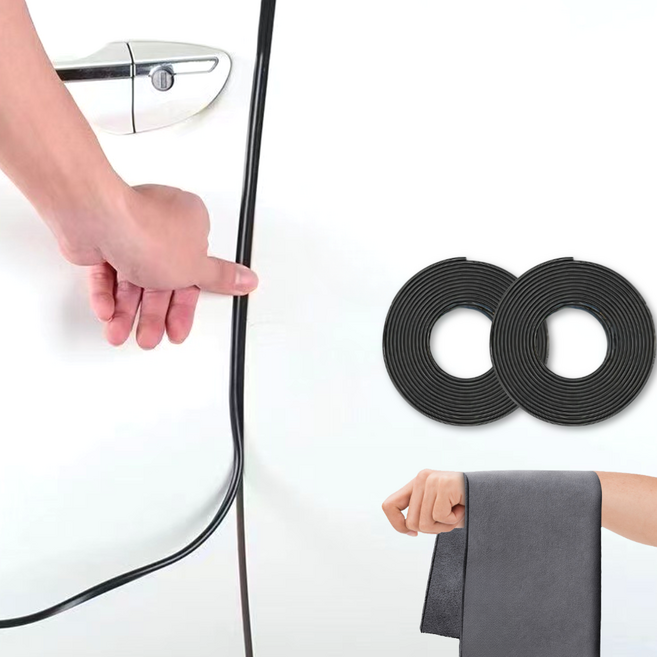 스노우캘리 차량용 스크래치 자동차 문콕 방지 몰딩 도어가드, 1개, 블랙