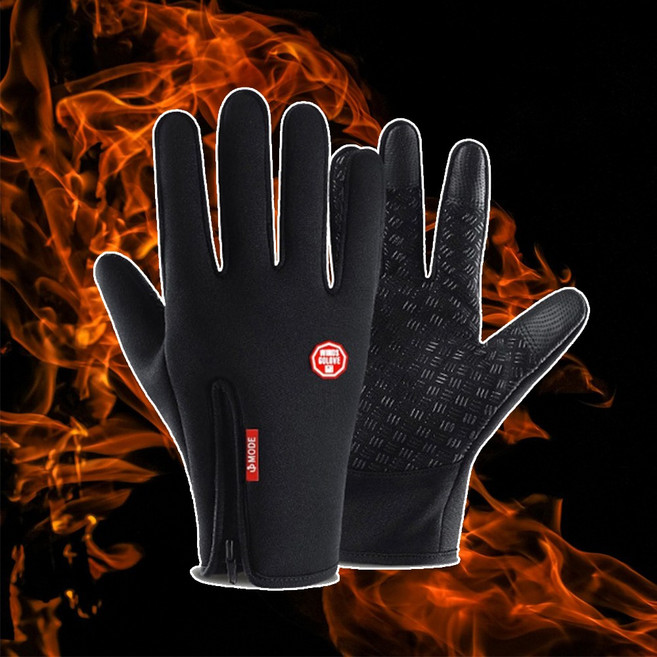 쏭스타 남녀공용 기모 스마트 터치 방한 장갑, 패션 블랙 M, 1개