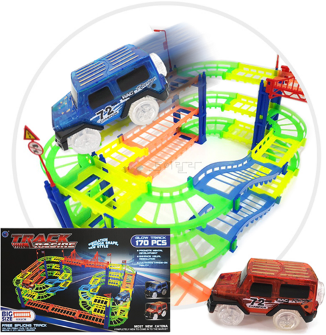 토이랄라 트랙 레일카 모음 레일 장난감 레이서, 02.컬러트랙카1601, 1개