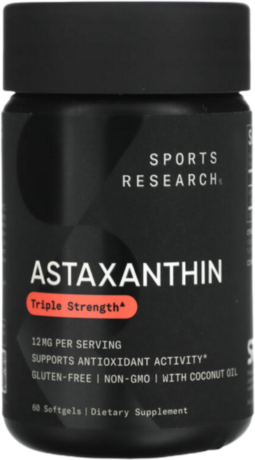 스포츠 리서치 아스타잔틴 트리플 스트렝스 12mg 소프트젤 60정, 1개