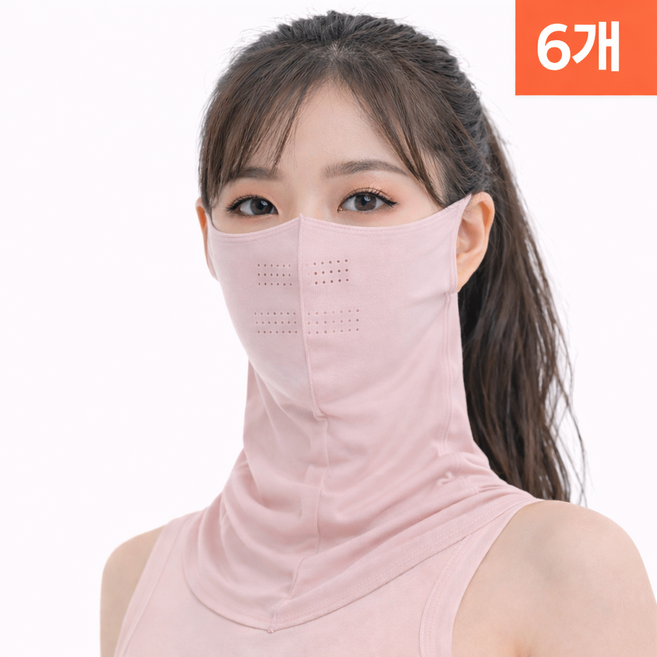STAM 자외선차단 목가림 마스크 넥커버 여름 스포츠 골프 라이딩, 6개, 핑크