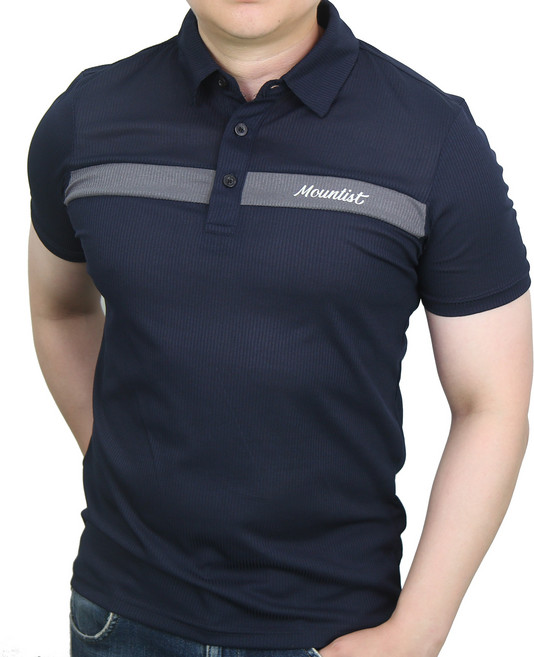 마운티스트 액티브 핏 쿨링 폴로 반팔티 - 잠재권축 골지 원단