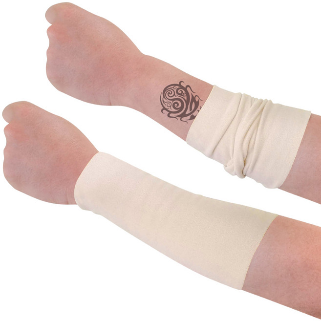파인스 타투 문신 가리개 팔 토시, 소, 2개, 베이지