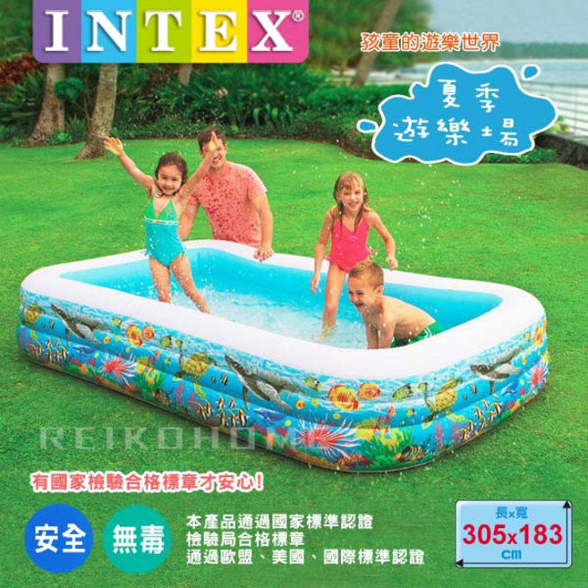 INTEX 美國 熱帶魚大型戲水池 / 游泳池 可容納5人, 1個, 家庭戲水池