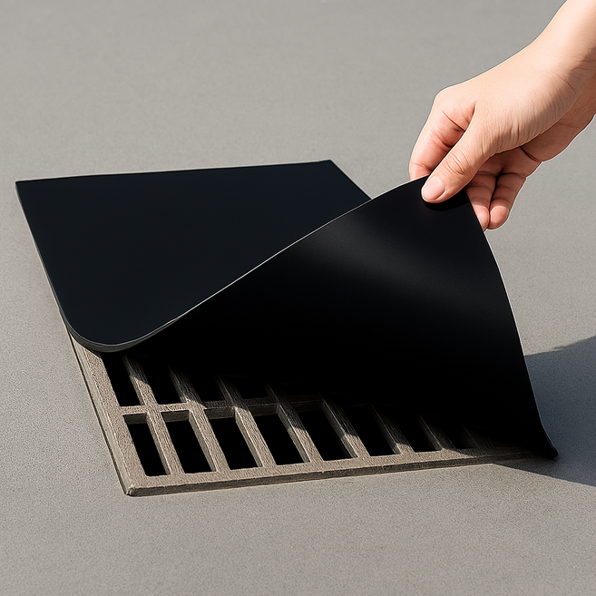 하수구덮개 냄새 벌레차단 맨홀덮개 고무판 두께 3.2T 4.8T, 3.2mm(검), 1개