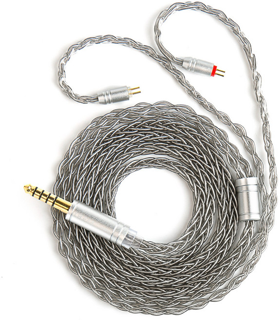 Keephifi KBEAR ST12/ST12Plus 8가닥4N 무산소동도금 업그레이드 케이블 For KZ TRN TANGZU 수월우, 4.4mm 2PIN, 1.2m, 회색, 1개