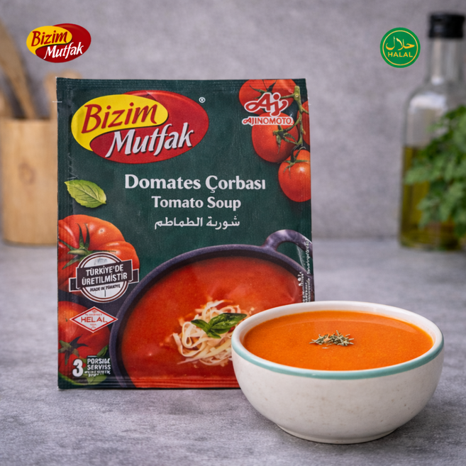 Bizim Mutfak Tomato Soup Mix Rich & Savory Flavor 4 Servings 비짐 무트팍 토마토 수프 믹스 진하고 풍부한 맛 4인분, 8개, 48g