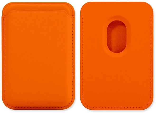 내셔널 리코리아 토스카나 맥세이프 가죽 카드지갑 3장 수납 카드케이스 12 colors Magsafe Card Wallet Vivid Pastel 컬러, 1개, 오렌지