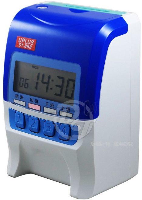 【UIPIN】微電腦液晶顯示四欄位專業打卡鐘 DT-888／辦公必備工具／打卡時間準確, 1個