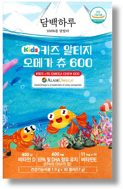 담백하루 키즈 알티지 오메가 츄 600 30p, 57g, 1개