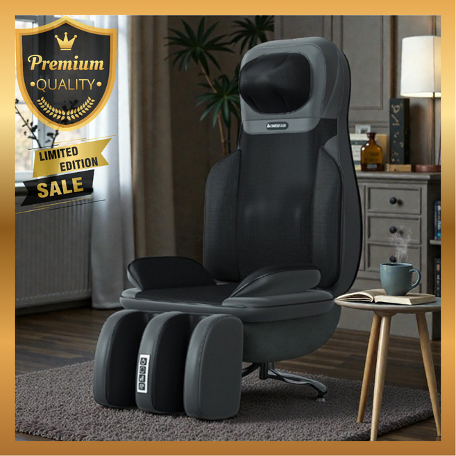 바네트 미니안마의자 소형 전신 마사지기 목어깨 허리 발, 블랙, 의자형